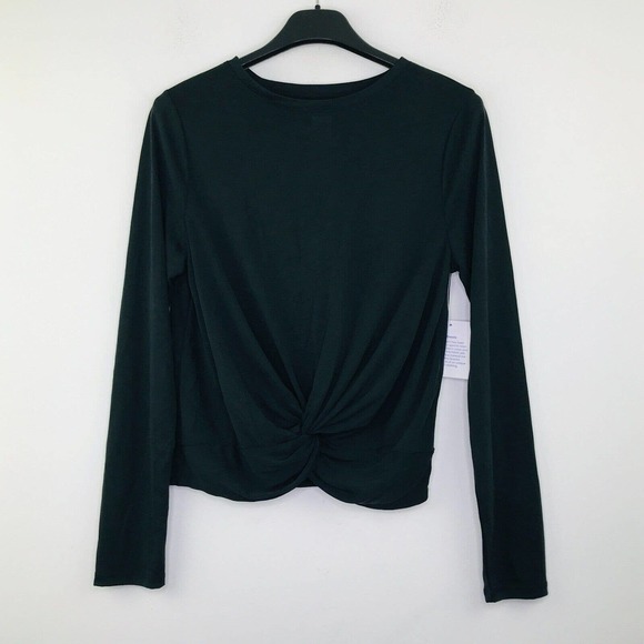 JoyLab Tops - JoyLab Women's Medium Shirt Solid Black Long Sleeve Twist Front NWT S40
